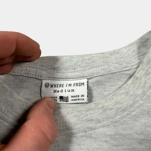 Where I'm From Denver T-Shirt Medium Gray Blue Yellow Made in USA Mens M Tee - Picture 7 of 8